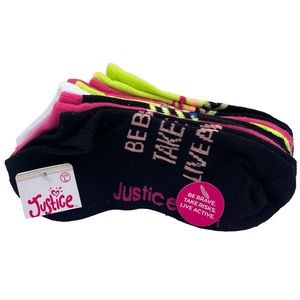 Justice 6pair girl socks Size Large 4-10